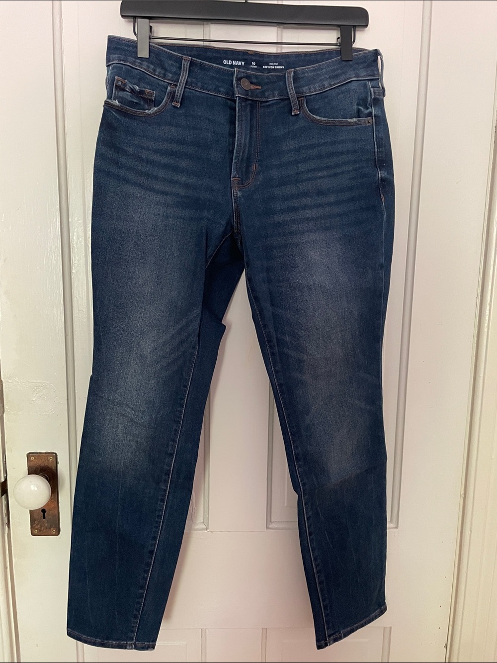 Old Navy Women's Mid-Rise Dark Indigo Pop Icon Skinny Jeans, sz 10P